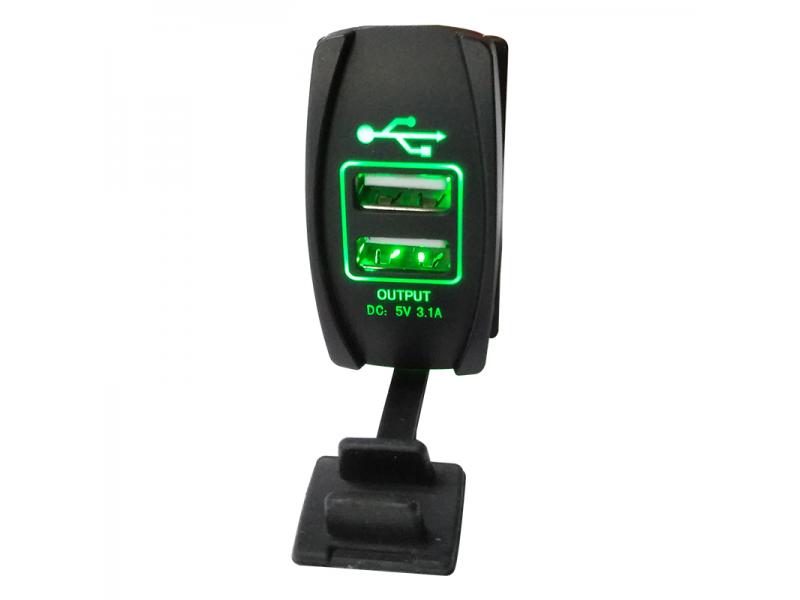 New Auto/Marine LED Light Rocker Switch Style Car Marine USB Charger with Plug