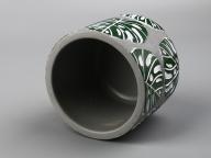 Tropical Green Leaf Pattern Personality Cement Flower Pot