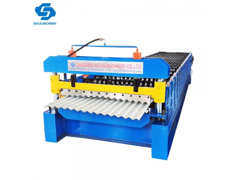 1064 Color Steel Corrugated Roof Sheet Roll Forming Machine Export To Phillipines